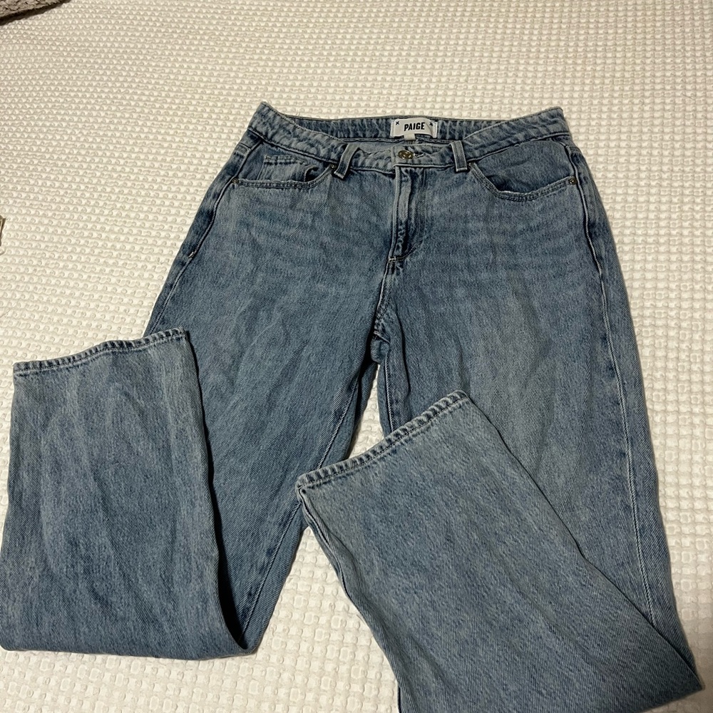 PAIGE Women's Light Blue Straight Leg Jeans